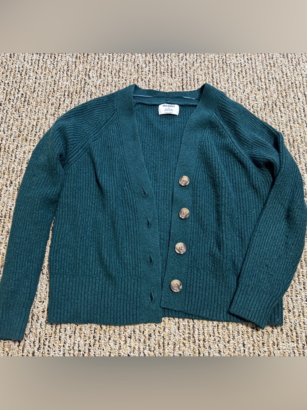 Old Navy Green Cropped Cardigan Sweater XS